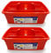 Cleaning Caddy Tray Box Housekeeping Cleaners Tote Tray Basket with Handle Carry Grips - Ideal Under Sink Kitchen Storage Caddy for Cleaning Products Cleaners Carrier Tool Organiser (Red 2 Pack)
