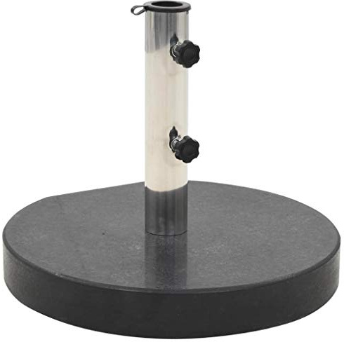 Festnight Sonnenschirmständer | Rund Schirmständer | Mit 2 Rollen und 2 Rutschfesten Pads | Durchmesser von 38 mm geeignet | Schwarz Granit 30 kg 45 cm