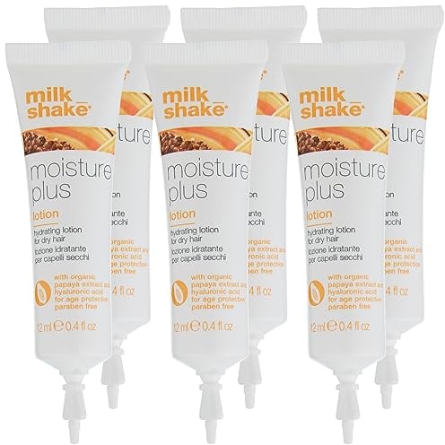 Milkshake Shake Moisture Plus Lotion 6 x 12 ml Feuchtigkeitscreme für trockenes Haar mit Papaya Extrakt und Integrity 41
