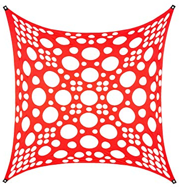 PSYWORK Schwarzlicht Segel Spandex | Mind Space | Rot | 3 x 3m | UV-aktiv | Leuchtend | Wandtuch Wandbehang Stoff Neon Deko Party Tuch Tapestry Poster PSY Goa Trippy