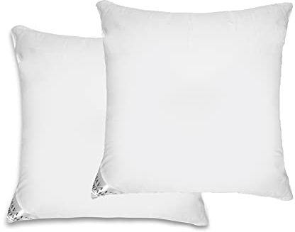 Mayaadi Home 2er Set Premium Kopfkissen 80x80 cm | 1600g Füllung, 3 Kammern Daunenkissen + Federn | 100% Natur Bezug aus Baumwolle | Made in Europe | HS16