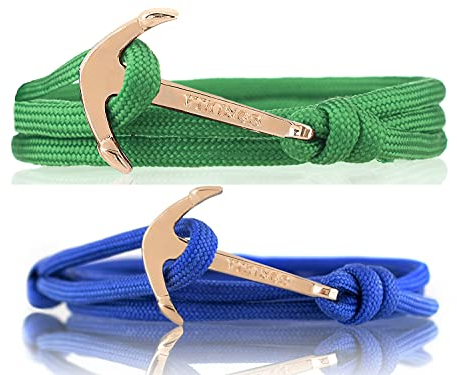 VIKINGS Nylon Partner Anker Armband ein Freundschaftsset für Männer und Frauen