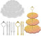 3 Tier Cake Stand Resin Mold with a Set of Golden Bracket and a Set of Silver Bracket Irregular Epoxy Silicone Casting Mould Set for Home Party Wedding Decoration