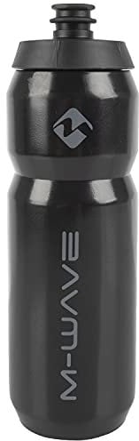 M-Wave 750 ml Trinkflasche, Fahrradflasche, mit Skala & Big Flow Mundstück, Schwarz, PBO 750