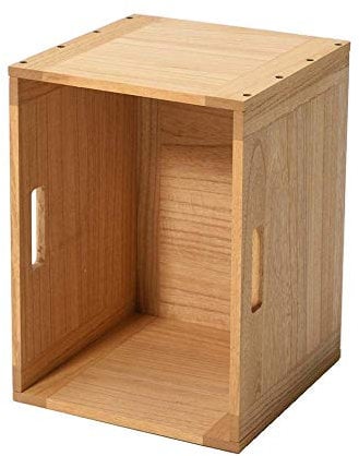 KIRIGEN Wood Cube Storage Organizer Wood Storage Bin for Home Books Clothes Toy Natural, C26-NA