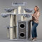 RHRQuality Kratzbaum für große Katzen – Cat Paradise Plus – Mit Kratztonne – Luxuriöser Lounge-Platz – Ø 15 cm Sisalstämme – Hellgrau