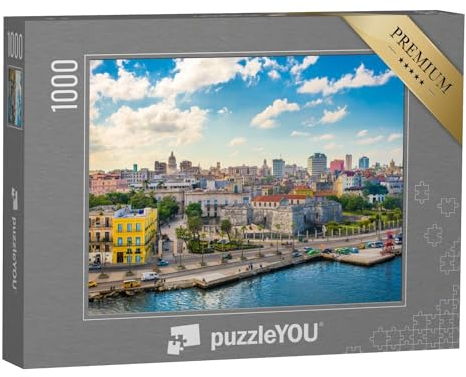puzzleYOU: Puzzle 1000 Teile „Havanna, Kuba: Skyline der Innenstadt am Malecon“ – aus der Puzzle-Kollektion Havanna