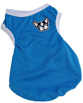 Haustier-Sportweste Atmungsaktive kühle weiche Kleidung Sommer-Hundeweste-Hündchen-Höhle-Haustierkleidung Hundemantel Winter Kleine Hunde (Blue, L)