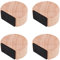 WANGCL 4pcs mute wooden door top door stop bedroom anti-collision free punch round wood door stop