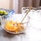Eden & Willow Wavy Gold Edge Glass Serving Bowls, Dishes for Salad, Fruits and Desserts (1, Medium)