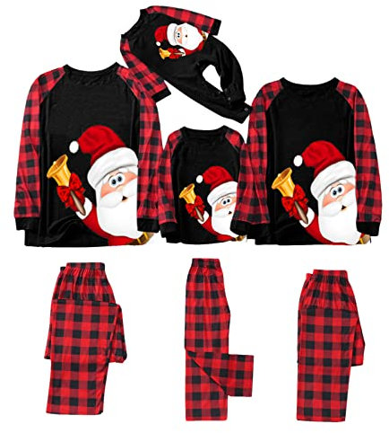 Générique Ensemble de Pyjama Noël, Pyjamas de Noël de la Famille pour Femmes et Hommes en Coton Longs avec Imprimé Vêtement de Nuit Noel impression de père noël, Enfants, 8 ans