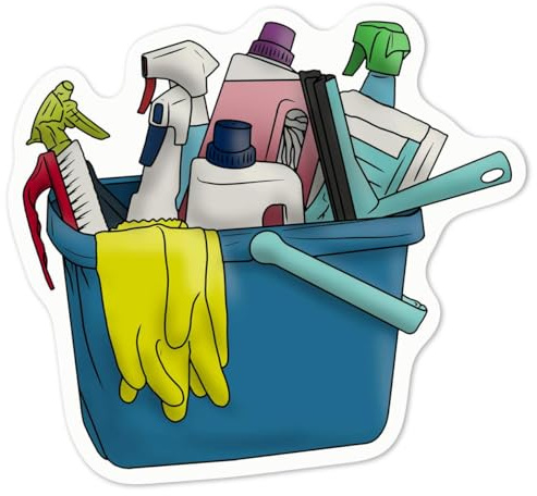Azeeda 'Cleaning Products' Sticker - White, 10cm (DW00072754) | Waterproof Permanent Vinyl Decal for Cars, Windows and Bins