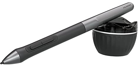 HUION Digital Pen PW110, PenTech 3.0 Battery-Free Stylus, with Anti-Slip & Sweatproof Silicone Grip, 2 Programmable Button, 8192 Levels Pressure Sensitivity, for Inspiroy 2 S/M/L Pen Tablet(Black)