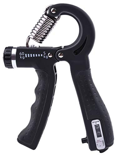 INF Handtrainer, Unterarm Trainingsgerät, Griffkraft Trainer, 5-60kg Fingertrainer, Fingerhantel Einstellbarer Widerstand, Rutschfester, Schwarz