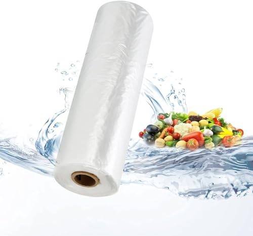 250 Polythene Bags on a Roll - Clear Plastic Fruit Vegetable Butchers Counter Bags | 9 x 14 x 18 | for Fruit/Veg/Food/Meat (1 Roll)