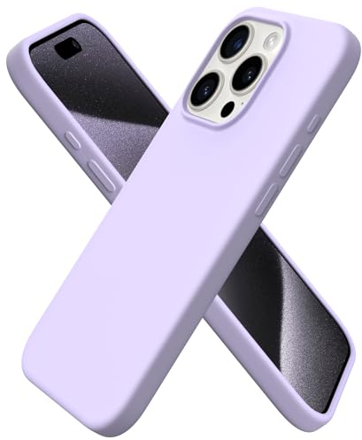 ORNARTO kompatibel mit iPhone 15 Pro Hülle Silikon 6,1 Zoll, dünne Handyhülle iPhone 15 Pro aus flüssigem Silikon, Kratzfeste und stoßfeste Schutzhülle iPhone 15Pro Case(2023) - Flieder