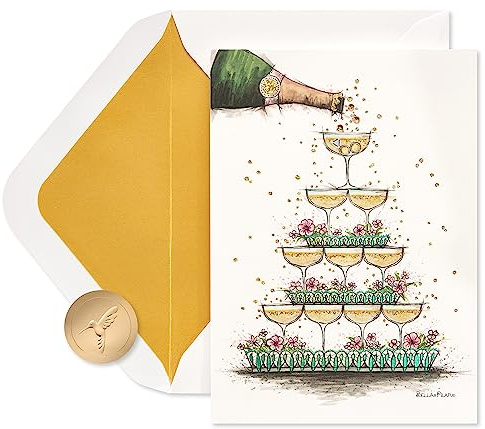 Papyrus Wedding Card - Designed By Bella Pilar, Glitter Free (Overflowing with Love)