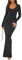 REORIA Women's Sexy Casual Scoop Neck Long Sleeve Long Dress Going Out Fall Party Tight Ribbed Bodycon Maxi Dresses Plus Size Black X-Large