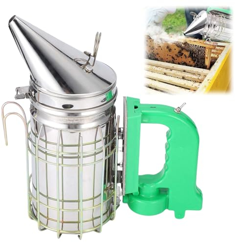 Mokernali Ahumador Electrico Abejas, Ahumador de Abejas, Horno Ahumador para Colmenas de Acero Inoxidable, 30 × 25 × 12 cm, Herramienta de Apicultura Desmontable, Alimentado por USB/batería