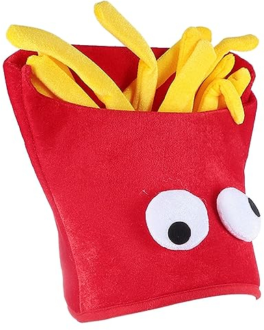 Veemoon 1stk Pommes-frites-kappe Pommes Frittes Pommes-frites-kostüm Food-hut-kostüm Kopfbedeckung Dekor Hamburger-kostüm Halloween French Fries Hat Kind Cosplay Partyhut