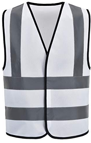 AYKRM Gilet De SéCurité Blanc Gilet Haute Visibilité Homme Gilet De Signalisation Unisexe