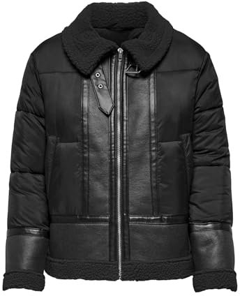 Only Doudoune Vestes matelassées Col à revers Poignets coupe-vent pour empêcher le vent de pénétrer Black M Black M