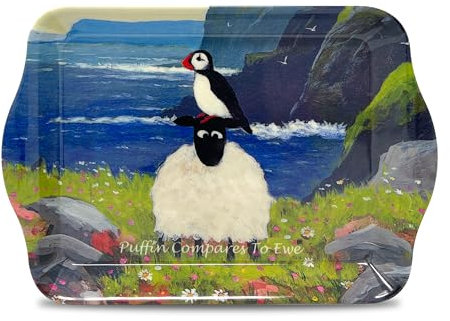 Small Scatter Tray by Thomas Joseph - Puffin Compares To Ewe - Funny Puffin and Sheep Gift