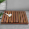 Schnell Trocknende Bambus Badematte,Rutschfeste Rechteckige Spa Holz Badvorleger Badematte,Wasserdichte Duschmatte,Robuste Holzbodenmatte,mit Matte und Griff,für Drinnen Draußen (30x30cm/12x12in)