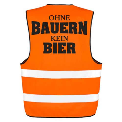 Spaß Kostet Warnweste mit Sprüche Ohne Bauern kein Bier Größe S bis 7XL