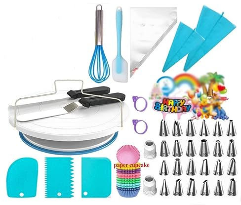 Juego de 144 Piezas para Hornear Pasteles con Boca Decorada, Taza Mafen de Silicona, bolígrafo para tallar y Pintar azúcar