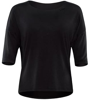 Winshape Damen Seidig Weiches Bambus-3/4-arm Bams001 T-Shirt, Schwarz, M EU