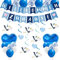 Taskicraft Willkommen Zuhause Baby Deko - Welcome Home Baby Girlande Luftballon Deko Blau Storch Geburt Für Draussen Herzlich Willkommen Girlande Dekoration Welcome Home Baby Willkommen Zuhause Deko