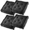 Gräfenstayn® 4er-Set Sitzkissen Stuhlkissen 40x40x8cm für Indoor und Outdoor aus 100% Baumwolle Dicke Polsterung Steppkissen/Bodenkissen (Graphit)