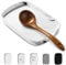 ABRUTY Spoon Rest for Stove Top, Ceramic Spoon Holder for Kitchen Counter, Modern Farmhouse Kitchen Decor Accessories for Spatula, Spoons or Tongs (C-Marble, Rectangular)