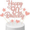 Anlgdi Tortendeko Happy Birthday Deko Kuchendeko 90. Geburtstag Frau, Kuchen Topper Happy 90th Birthday Roségold, Cake Topper 90 Jahre Torte Kuchen Deko für Geburstagstorte Deko 90. Frauen