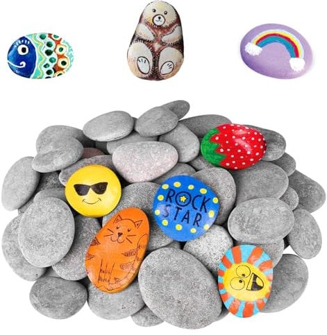 25 Pièces Galets à Peindre, Pierres Plates à Peindre, Galets Peinture DIY Naturelles, Galets Naturels, DIY Peintes Rocher, Galets Naturels, Pour Dessin De Pierres Peintes, Décoration De Aquarium