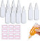 NHQZ 10 Piezas Botellas Pequeñas de Plástico 50 ml, Botella Dispensadoras de Exprimir Vacía, con Embudos, Etiquetas, Bolígrafos