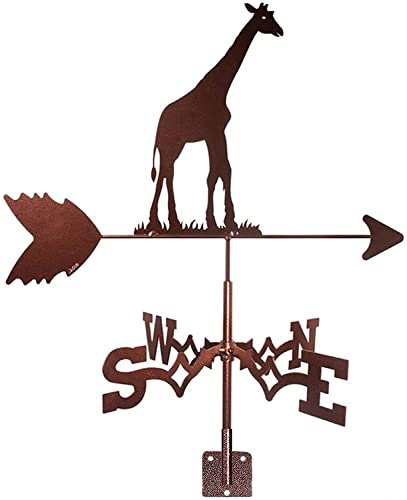 SaryEdge Wetterfahne, Retro, langlebig, Tierform, Edelstahl, Giraffe, Wetterfahne, Windrichtungsanzeiger für Outdoor-Ornamente, Hinterhof, Rasen, Dekor, Windfahne(