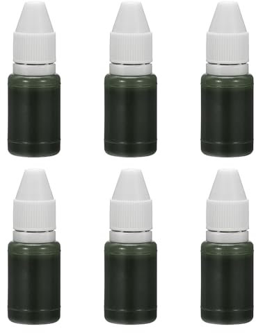 PATIKIL 0,33 Unzen Nachfülltinte für Stempel und Stempelkissen, 6 Stück 10 ml Stempelkissen Nachfülltinte für Bürostempel Selbstfärbestempel Datumsstempel Scrapbooking, Grün