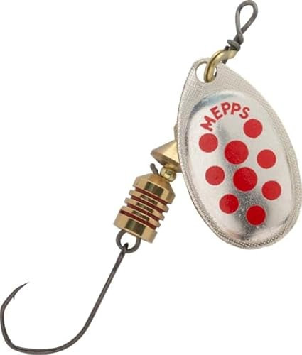 Mepps Aglia Hamecon Simple N°2-4,5g - Argent Points Rouges