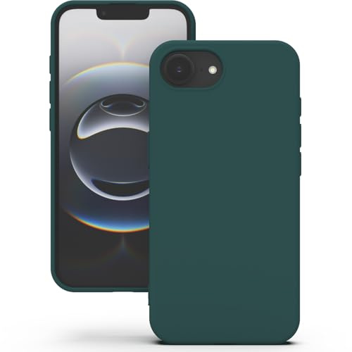 YATWIN Hülle für iPhone 16e, Silikon Handyhülle mit Futter, 1mm Kamera und Displayschutz, Dünn & Leicht, Anti Kratzer Case, Grün