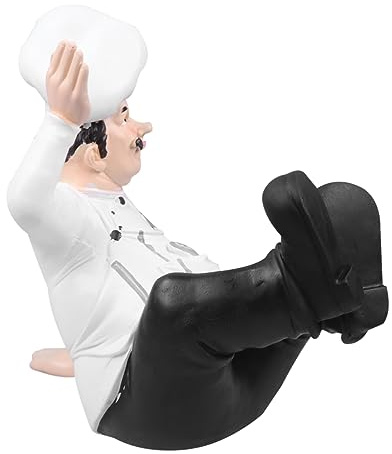MAGICLULU Kochfigur aus Kunstharz Kleiner Statue zur Dekoration für Küchen Cafés Restaurants im Europäischen Stil