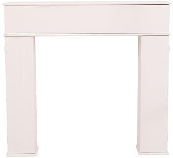 CFDZ Wooden Console Tables Fireplace Surrounds Storage Cabinet Classic Chic Decoration for Living Room White or Grey (White)