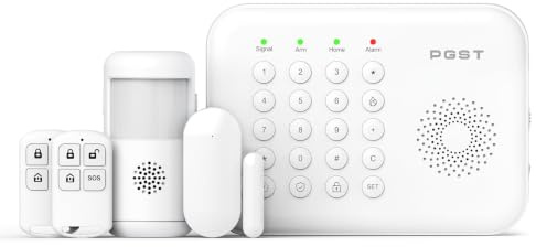 PGST Alarmanlage Haus,4G GSM/WiFi Alarmanlage mit Tür-Alarmsensoren, Bewegungssensoren, App-Echtzeitbenachrichtigungen, Keine monatlichen Gebühren