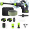 Pulitore ad alta pressione senza fili, 3000 W, 200 bar, 6 in 1, con display digitale, motore Brushless, 3 modalità, pulizia giardino ad alta potenza, kit schiuma per auto giardino (A-2 Batteria)