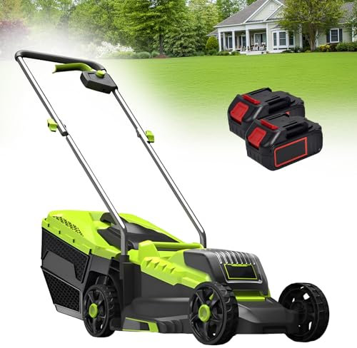 SHAHRYAR Tagliaerba Elettrico Senza Filo,Tosaerba Elettrico Regolabile,30/50/70 Mm 3 Altezze di Taglio Regolabilicon Sacco di Raccolta da 45 L, per Giardino, Cortile E Fattoria