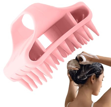 Spazzola massaggiante in silicone per cuoio capelluto, spazzola ergonomica per massaggio della testa, portatile a secco, in silicone, per tutti i tipi di capelli, adatta per viaggiare