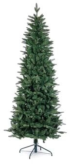 Bizzotto Albero di Natale Slim Logan, 150 cm, 619 Rami, Verde, Chiusura ad Ombrello, Base in Metallo