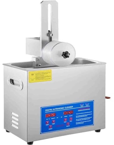 Ultraschallreiniger für Schallplatten, Schmuck, Uhren und Brillen, 180 W Leistung mit digitalem Timer, Heizfunktion und einstellbarer Temperatur, 6 l Fassungsvermögen, Edelstahlbehälter (304