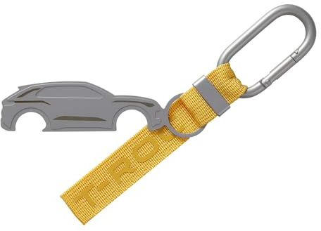 Volkswagen 2GV087010655 Schlüsselanhänger Schlüsselband Flaschenöffner Karabiner Anhänger Keyring, gelb, mit T-Roc Schriftzug